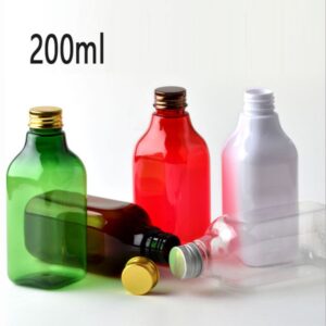 Wholesale Empty Cosmetic Packaging Square Shaped 200ml Frosted Glass Bottles for Body Cream Lotion Container with Screw Cap