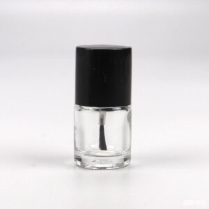 Wholesale Transparent Empty 5ml 10ml 15ml Round Glass Bottles Cosmetic Gel Nail Polish Bottle with Brush Lid