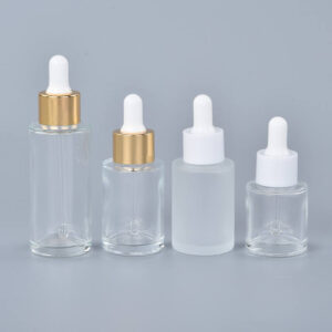 Wholesale Empty Clear Matte 20ml 30ml 50ml Glass Bottle with Dropper for Essential Oil