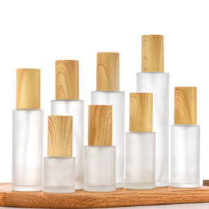 Cosmetic Packaging Bottle with Wood Grain Lid Perfume Bottle Atomizer Fine Mist Spray
