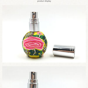 Wholesale China Style Empty Colorful 14ml Flint Glass Perfume Bottle Shaped Refillable Glassware Clay Painting Cosmetic Bottle with Spray Cosmetic Packaging
