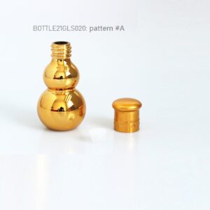 Wholesale Empty Electroplate Essential Oil Glass Bottle with Childproof Dropper Cap Gold Glass Products Unique Screen Printing Cosmetic