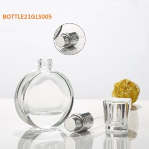Wholesale Empty 25ml 30ml 50ml Empty Flint Glass Flat Refillable Perfume Bottles with Spray Atomizer