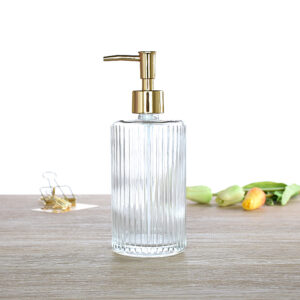 Wholesale Transparent Glass Bottle 400ml Shampoo Bottle Hotel Hand Sanitizer Bottle Bathroom Shower Gel Bottle