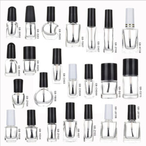 Wholesale Transparent Empty 5ml 10ml 15ml Square Glass Bottles Cosmetic Gel Nail Polish Bottle with Brush Lid