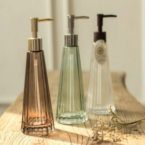 Nordic-Style Light Luxury Umbrella-Shaped 300ml Glass Lotion Bottle Household Bathroom Hand Soap Bottle Packaging Bottle Shower Gel Bottle Empty Bottle