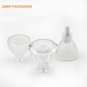 Wholesale Empty 15ml Customize Unique Frosted Serum Round Glass Bottle Container Dropper Bottle