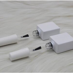 Wholesale 10ml 15ml White Nail Gel Glass Bottle Nails Polish Glass Jar with Different Lids