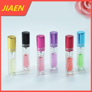 Wholesale Empty 5ml Flint Glass Screw Shape Refillable Perfume Bottles with Sprayer Atomizer