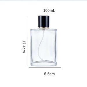 Wholesale 50ml 100ml Transparent Glass Perfume Bottle Square Perfume Glass Spray Bottle Empty Bottle