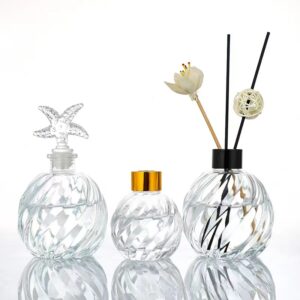 Wholesale 50ml100ml200ml Creative Transparent Glass Rattan Volatile Diffuser Bottle Indoor Fire Free Aroma Dispenser Empty Bottle