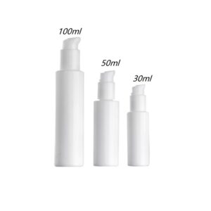 Wholesale Empty White Jade Glass Cosmetic Packaging Round Shaped 30ml 50ml 100ml Bottles for Body Cream Lotion Container