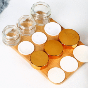Wholesale Empty Transparent Round High End Cute Squeeze Baby Travel Lotion Cream Glass Bottle Jar Skincare Set Packaging
