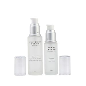 Wholesale Empty Cosmetic Packaging 30ml 50ml 60ml 100ml 125ml 200ml Frosted Glass Cream Bottles with Pump Body Cream Lotion Container