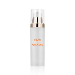 Wholesale Empty Cosmetic Packaging Round Shaped 50ml 80ml 120ml Frosted Glass Bottles for Body Cream Lotion Container with Press Type