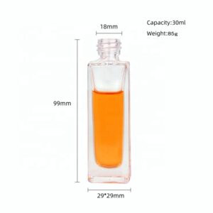 Wholesale Empty Clear Eco Friendly 30ml Square Glass Alcohol Mist Spray Bottle with Bamboo Sprayer