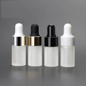 Wholesale Empty Round 3ml 5ml Dropper Bottle Mini Vials Clear Frosted Test for Essential Oil and Serum Glass Bottles
