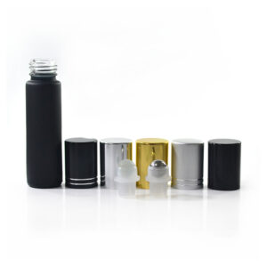 Frosted Matte Black Steel Roller Ball Essential Oil Glass Roll on Bottle