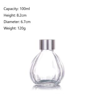 50ml 100ml 200ml Empty Glass Essential Oils Diffuser Bottles Aromatherapy Jars Containers Vase Fragrance Perfume Bottle Ornament Accessories for Home Office