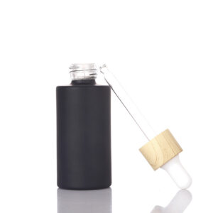Wholesale Empty Round Matte Black 30ml 50ml 100ml Dropper Bottle for Essential Oil and Serum Glass Bottles