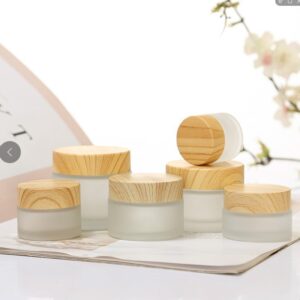 Wholesale 5g 10g 15g 20g 30g 50g High End Cute Mini Round Lotion Frosted Glass Bottle Cream Jar OEM Empty Cream Jar