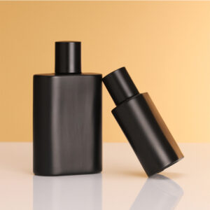 Wholesale Black Perfume Bottle 30ml 50ml 100ml Pressed Fine Spray Oblate Glass Empty Bottle