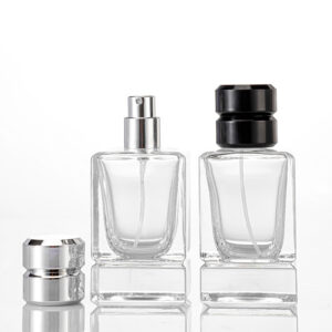 Wholesale Empty Transparent 50ml Perfume Glass Bottle with Bamboo Shaped Lid Spray Glass Bottle