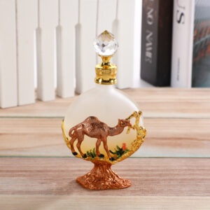 30ml Frosted Glass Perfume Bottles Empty Vintage Jeweled Decorative Crystal Perfume Holder Container Scent Bottle for Perfumes Essential Oils