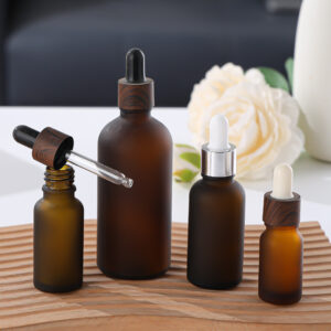 Brown Frosted Oil Perfume Glass Dropper Bottle