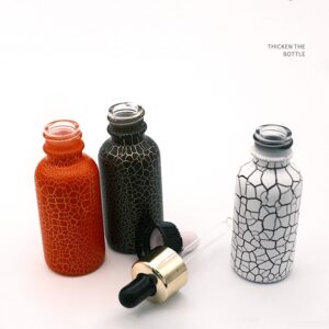 Wholesale Empty Round Iceberg Grain Painting 30ml Dropper Bottle for Essential Oil and Serum Glass Bottles