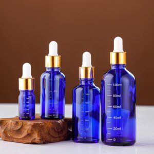 Refined Oil Wholesale Belt Scale Glass 5ml10ml15ml20ml30ml50ml100ml Avoid Light Cosmetics Packing Bottle of Glue Dropper Head Essence Fluid Sample Bottle